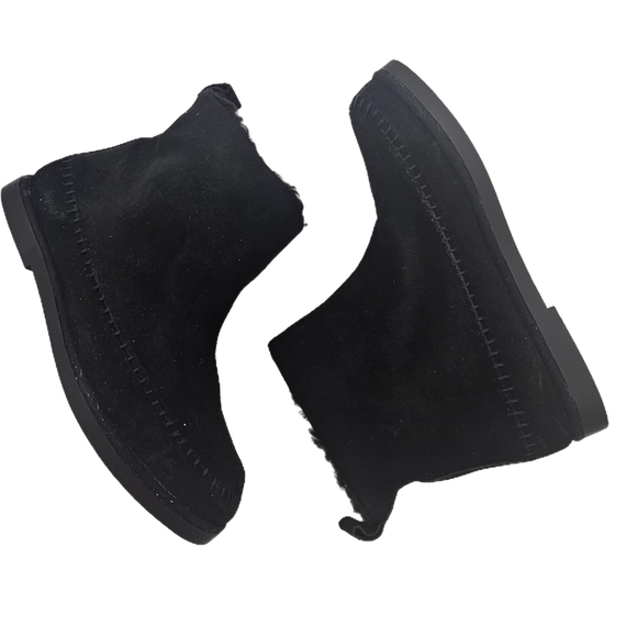 Steve Madden Tommy Suede Shearling Boots Black Size 6 - Picture 3 of 12